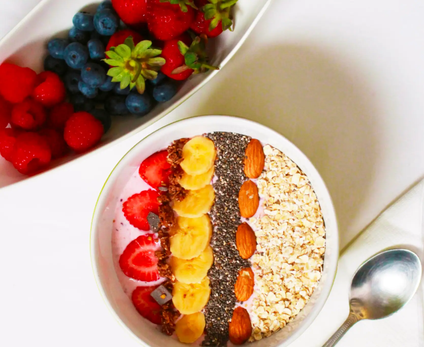 hotel breakfast acai bowl with fresh fruit