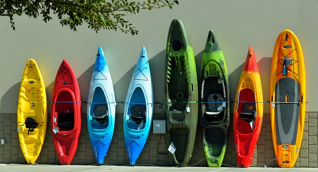 colorful kayaks