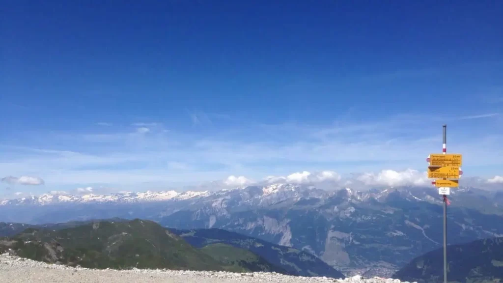 snow covered peaks of Swiss Alps