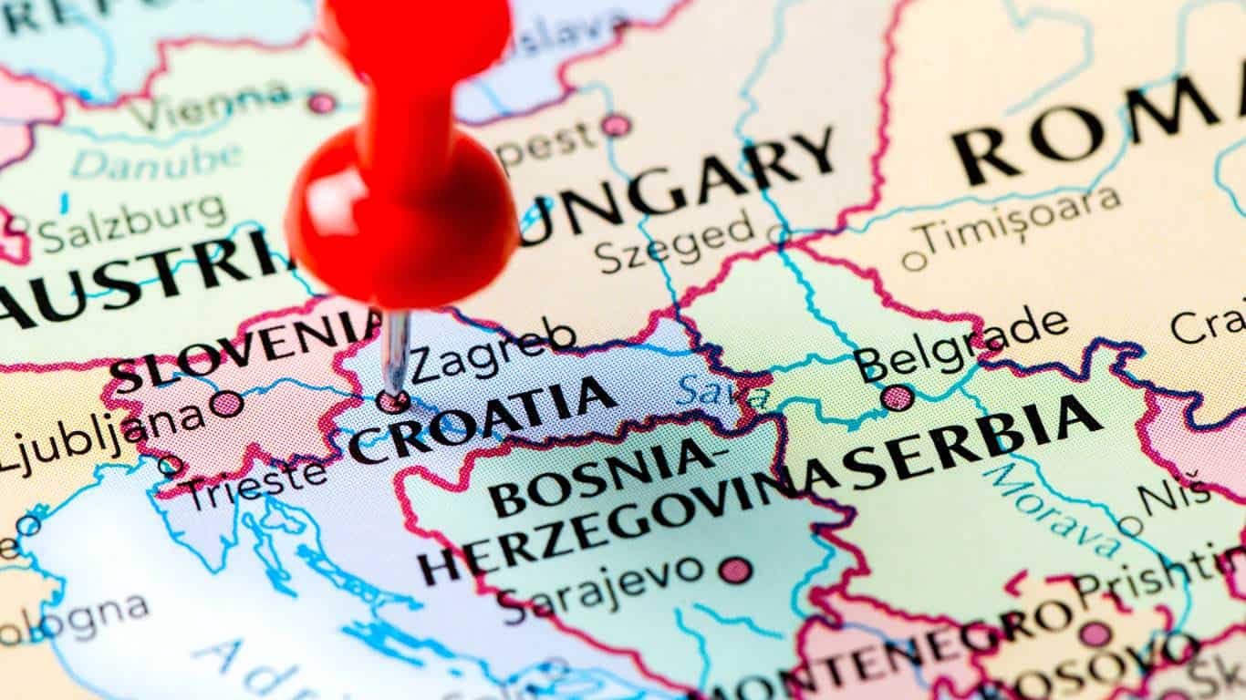 Croatia on a map