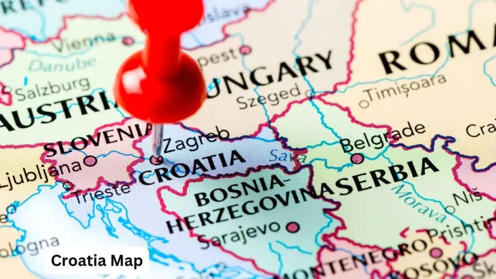 Croatia on a map