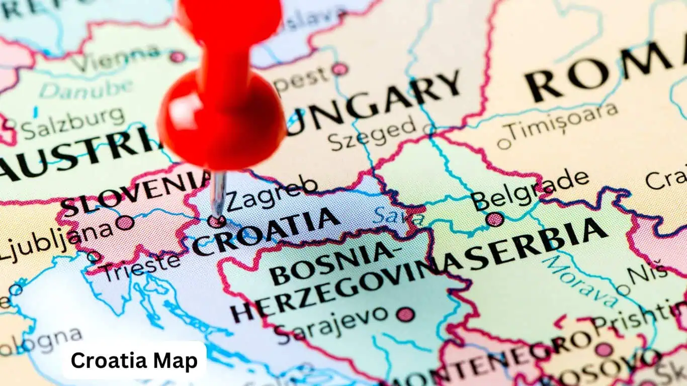 Croatia on a map