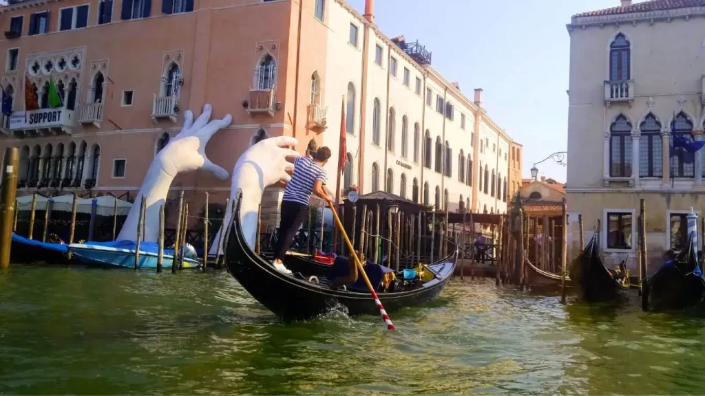 Venice Italy. A Gondola on the Grand Canale. A highlight for every traveler.