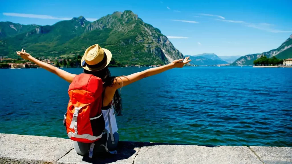 Traveler enjoying a beautiful island