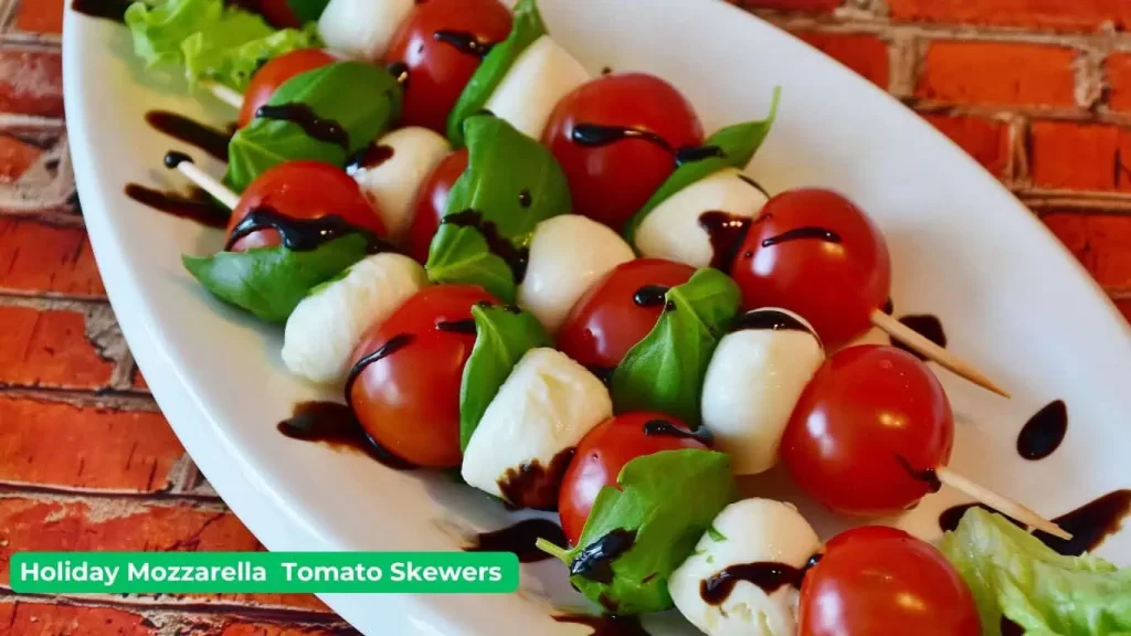 Holiday Mozzarella and Tomato Skewers