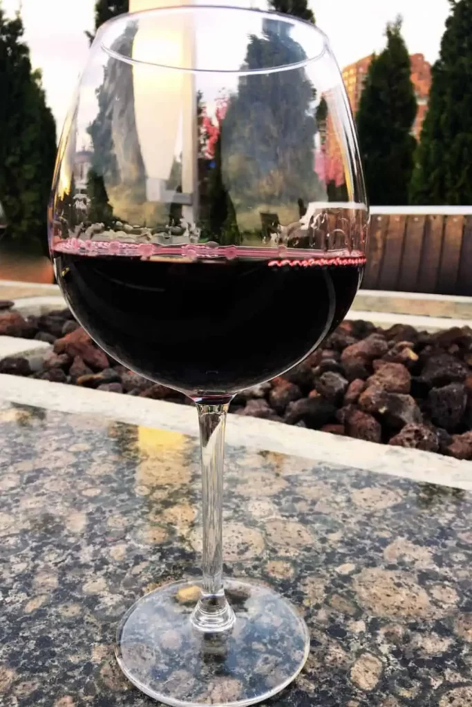 Glass of red wine