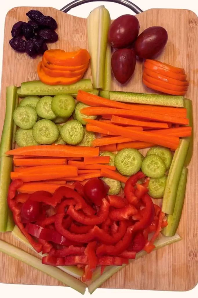 Veggie dreidel Holiday snack ideas