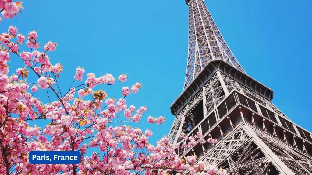 Spring in Europe - Eiffel Tower in Paris France