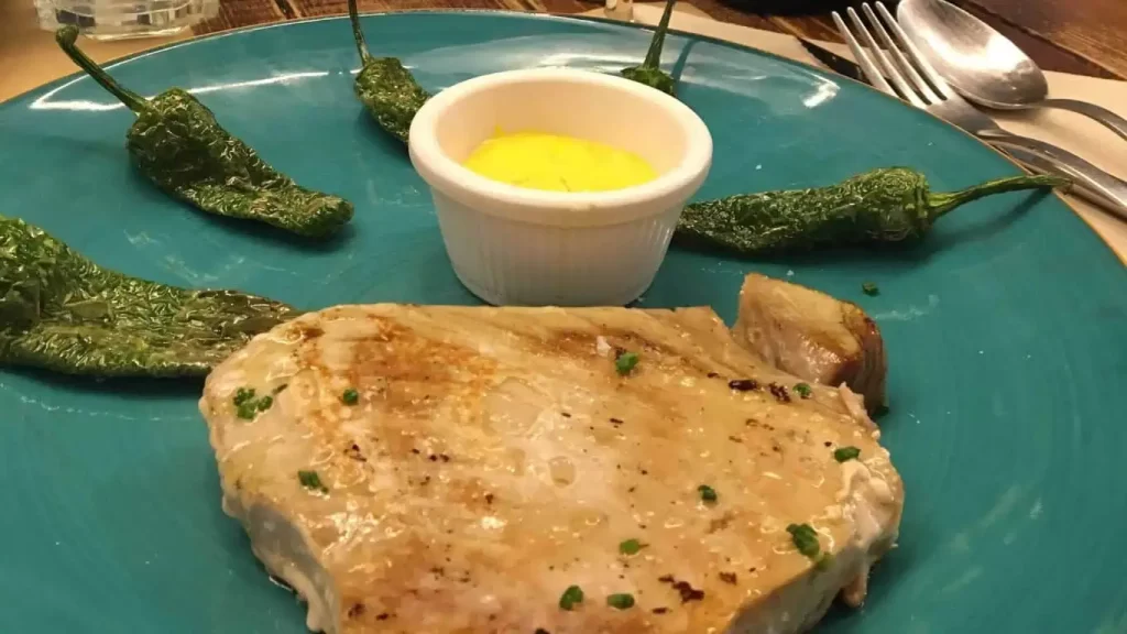 gluten-free family travel gluten-free family travel grilled Tuna dinner in Spain